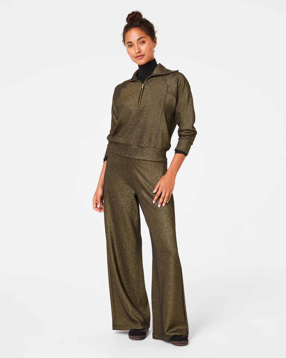 Air Essentials Wide Leg Pant | Gold Shimmer