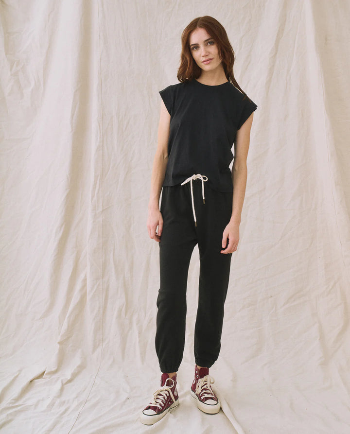The Peak Shoulder Tee | Almost Black