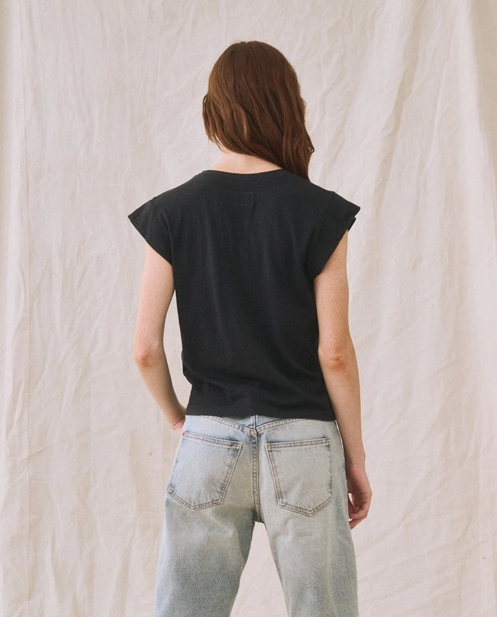 The Peak Shoulder Tee | Almost Black