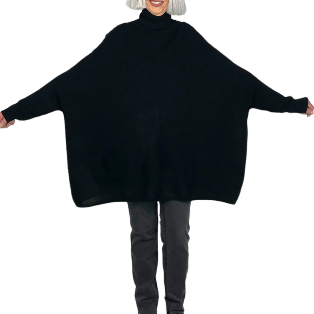 JoJo Sweater Poncho | Black