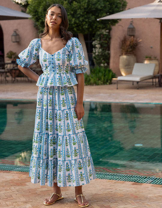 Rah Rah Skirt | Indigo Border