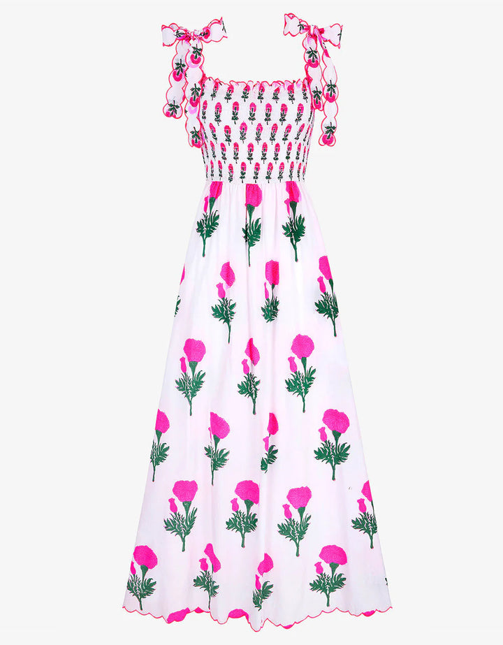 Pink City Prints Ellie Dress | Neon Marigold