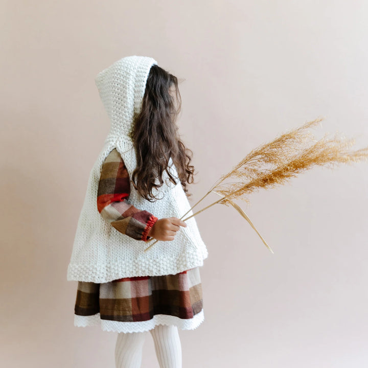 Poncho with Hood | Cream