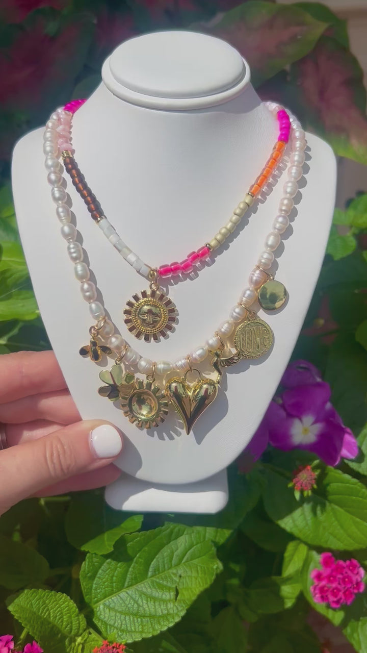 Delilah Color Block Domed Sun Necklace