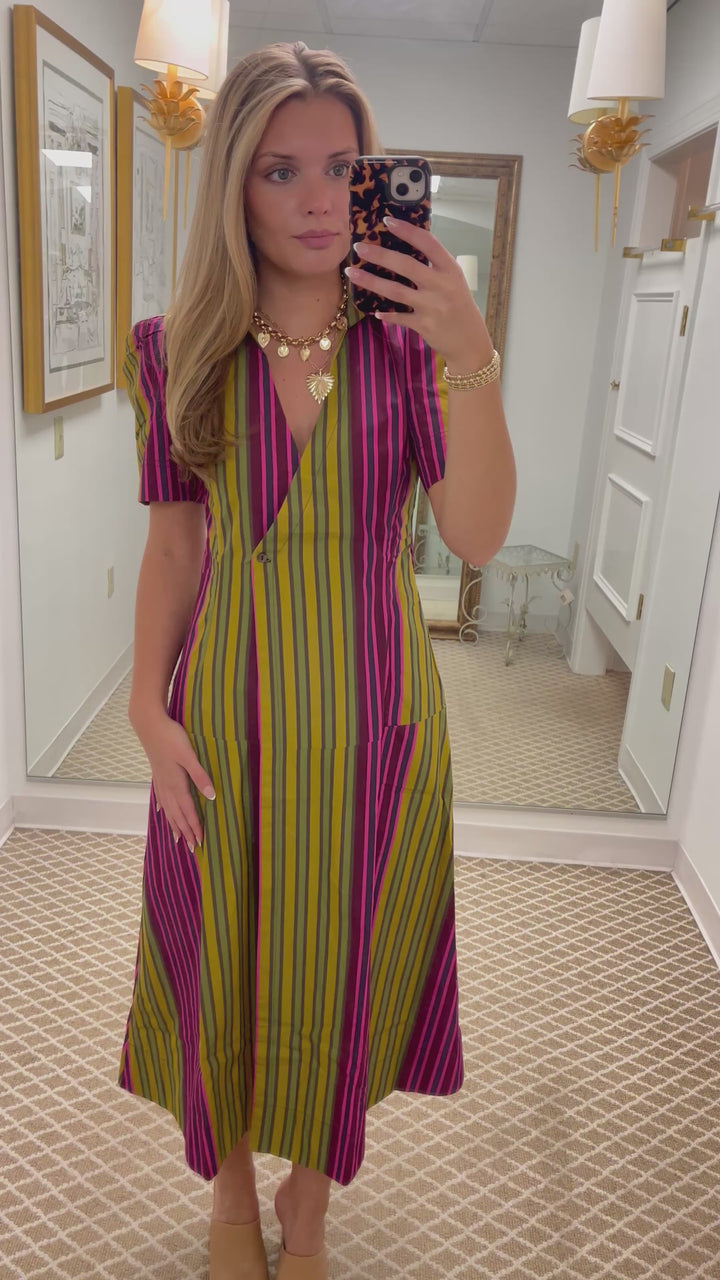 Clark Dress | Wildberry Stripes