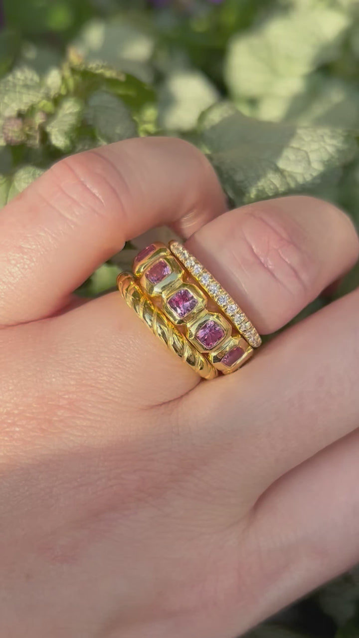 14kt Pink Sapphire Gold Band R17107PS