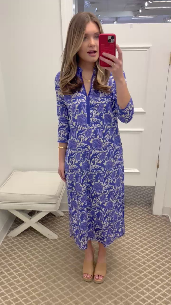 Asha Long Kurta | Hibiscus Blue