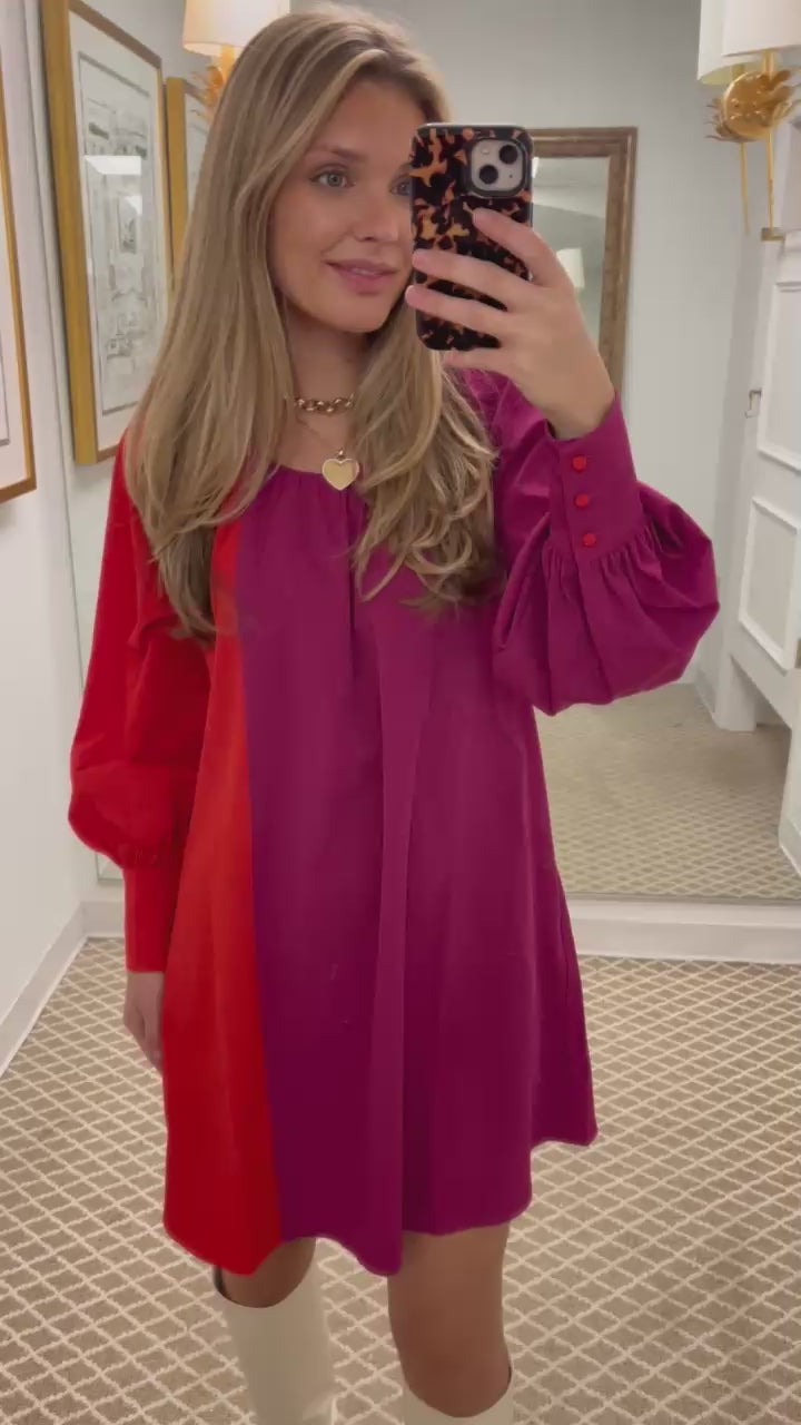 Bentley Dress | Sangria Color Block