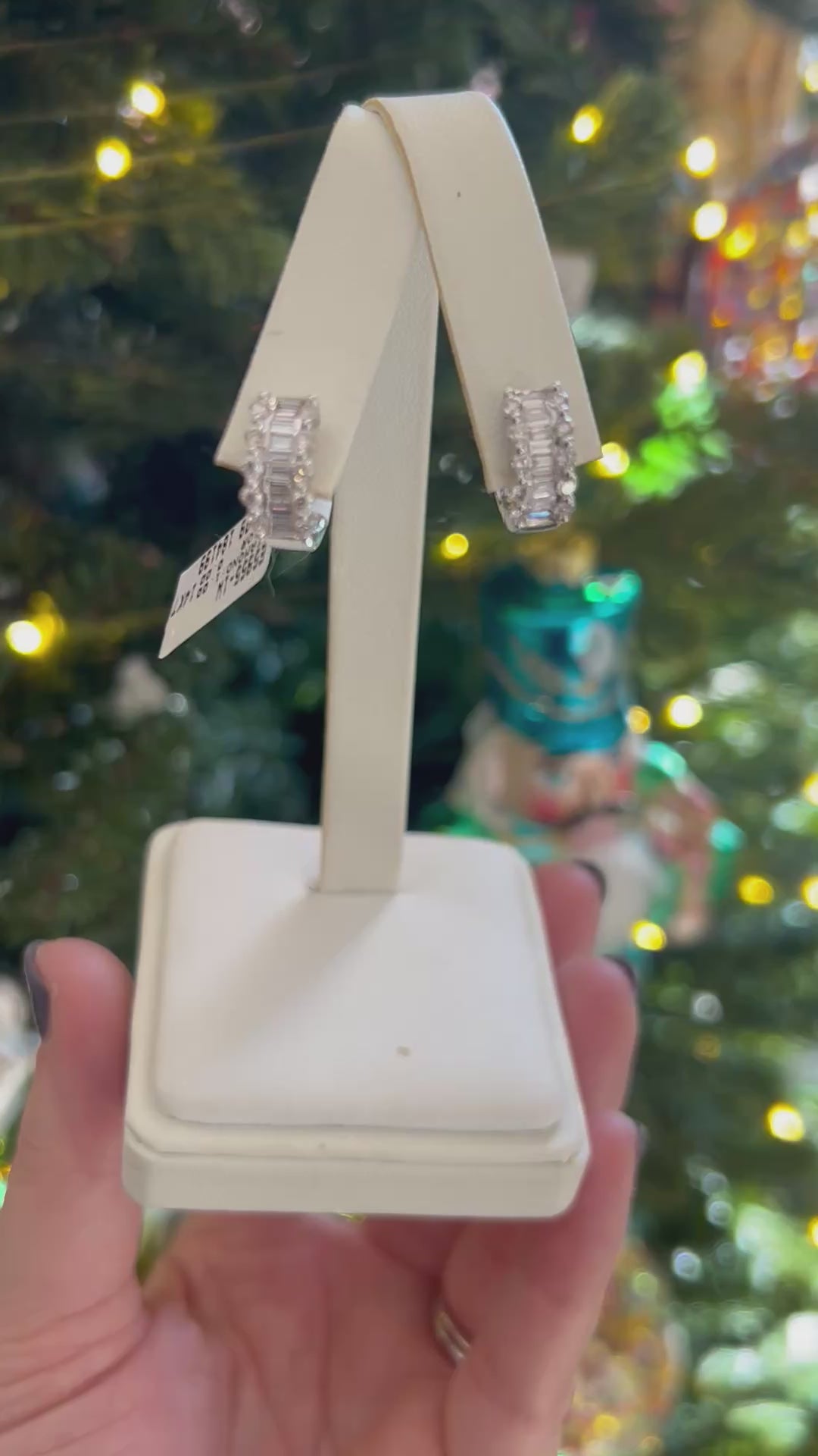 Diamond Baguette Huggies 1ct