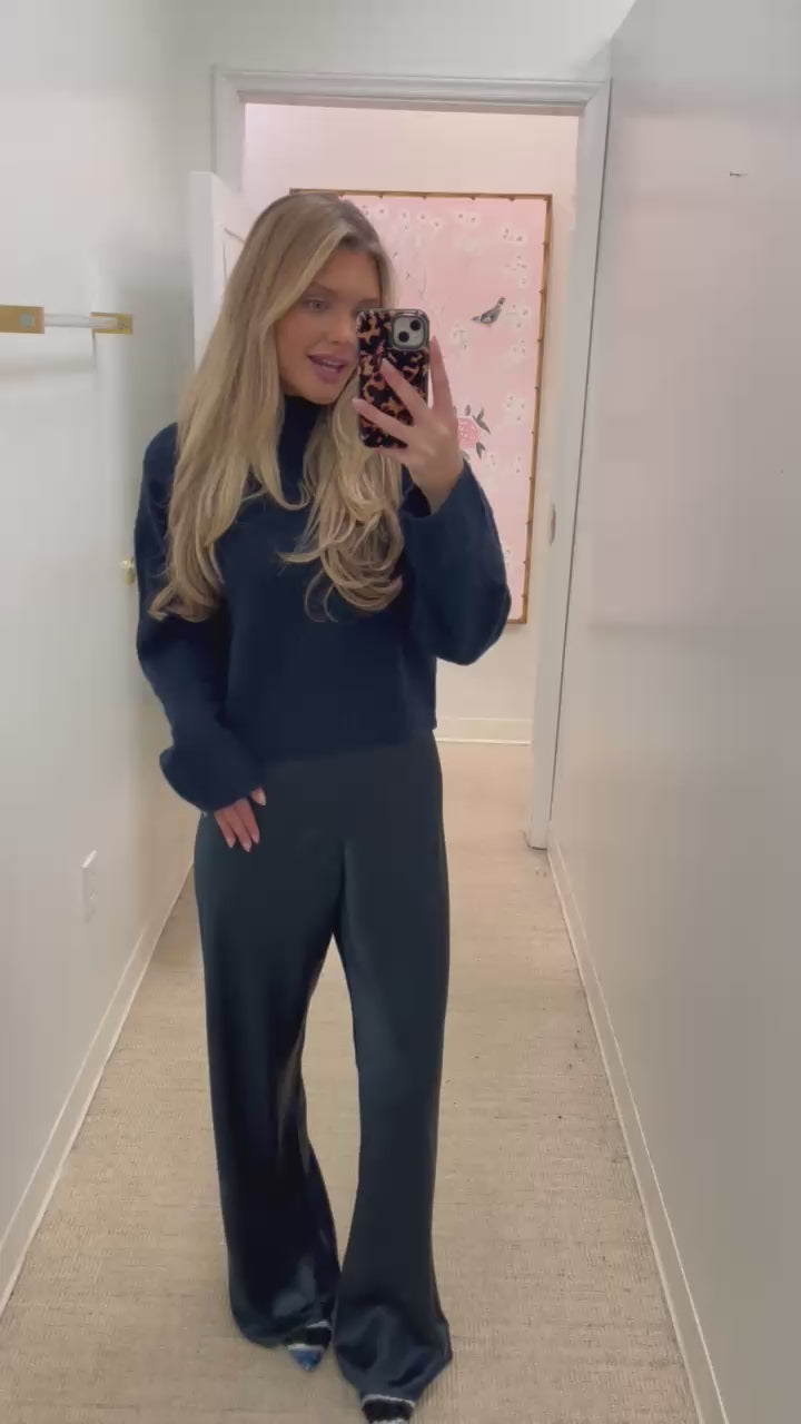 Catherine Cropped Sweater | Navy