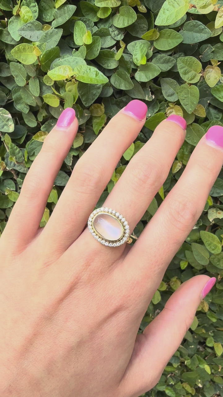 14kt 5.68 Moonstone Ring .42 TCW