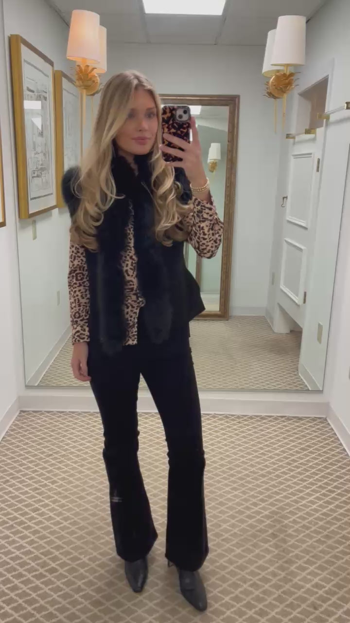 Foxy Fur/Suede Vest | Black