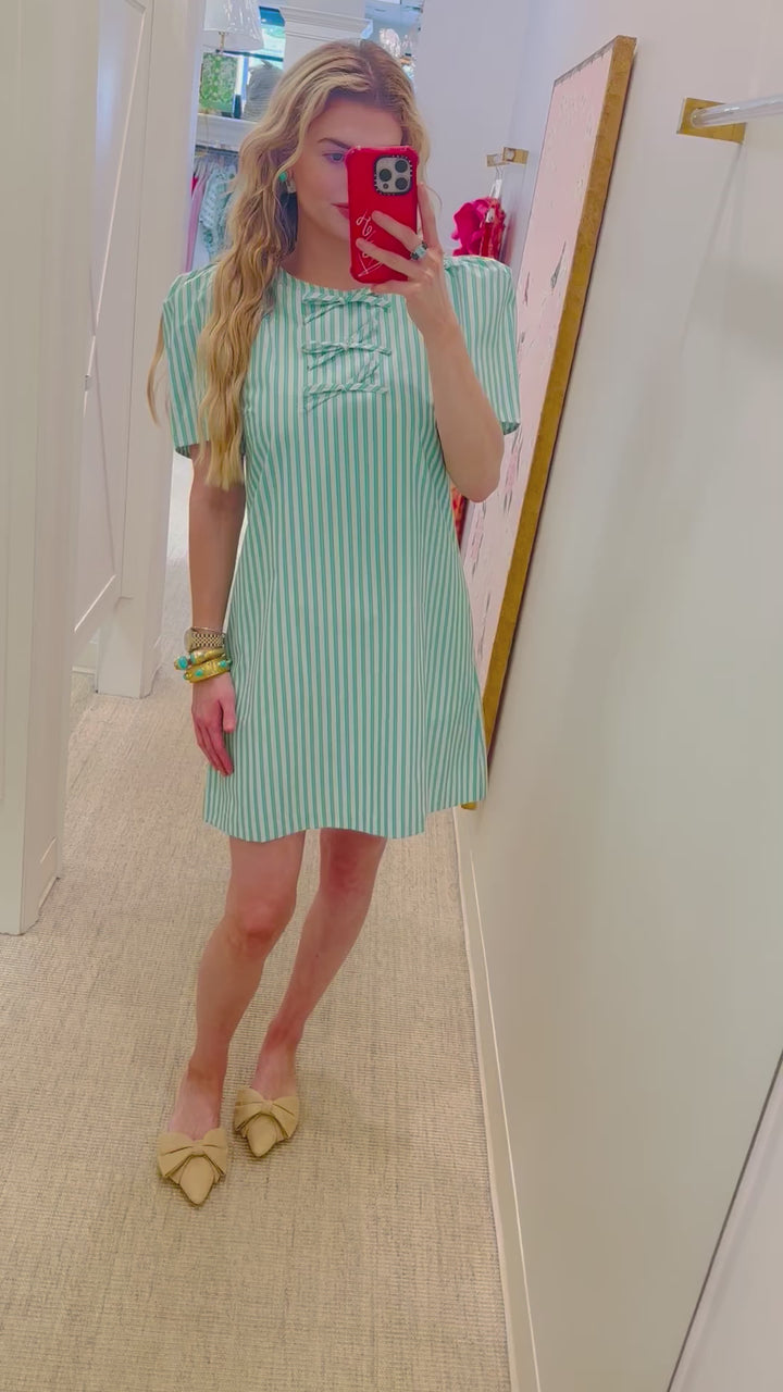 Marty Dress | Turquoise Stripe