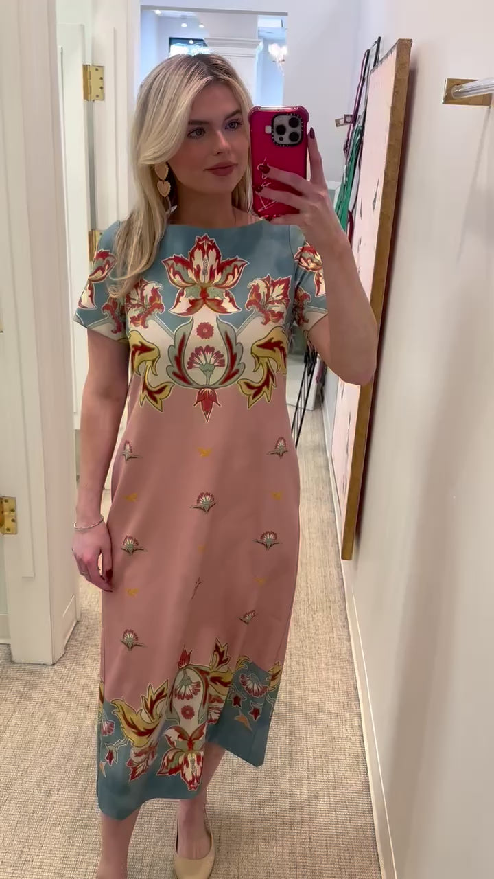 Adria Midi Dress | Pink/Blue