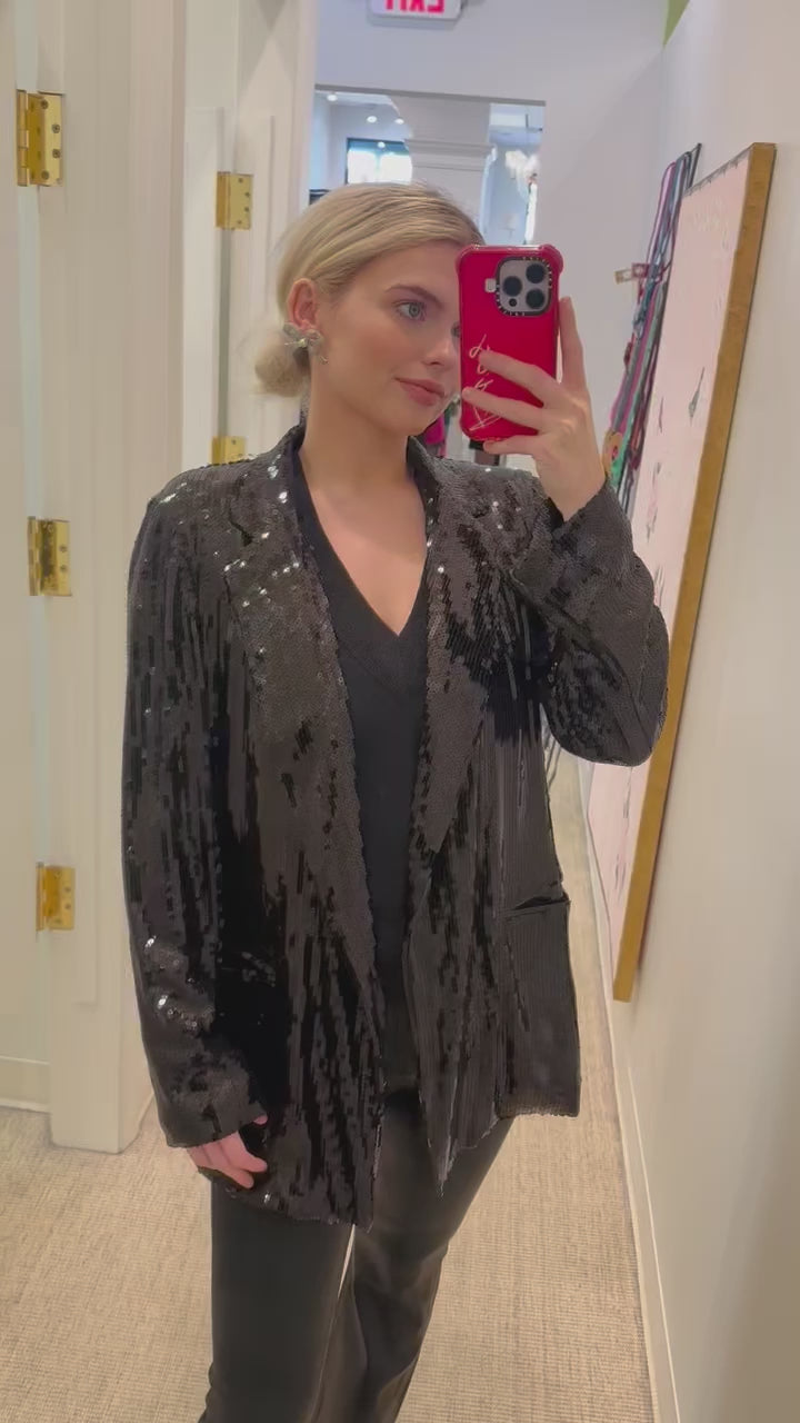 Sequin Oversize Blazer | Black