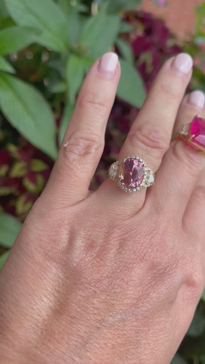 14k 0.45 Dia Pink Tourmaline Ring