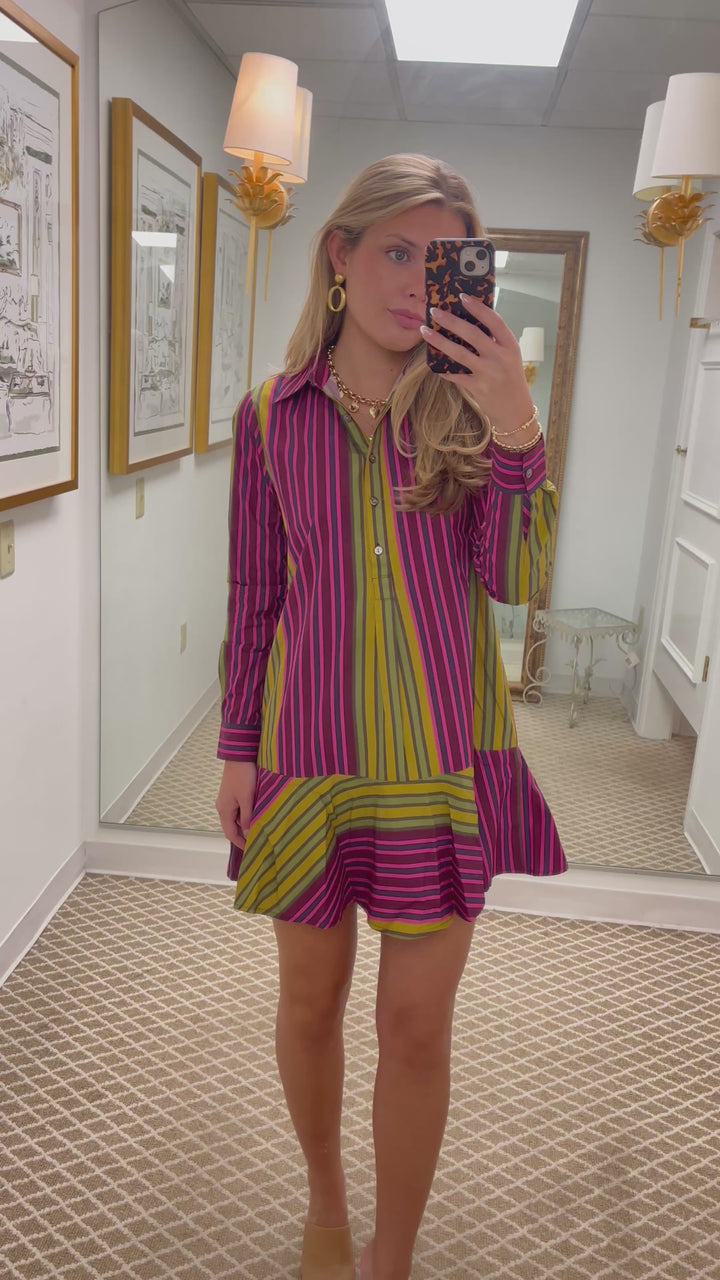 Polly Dress | Wildberry Stripes