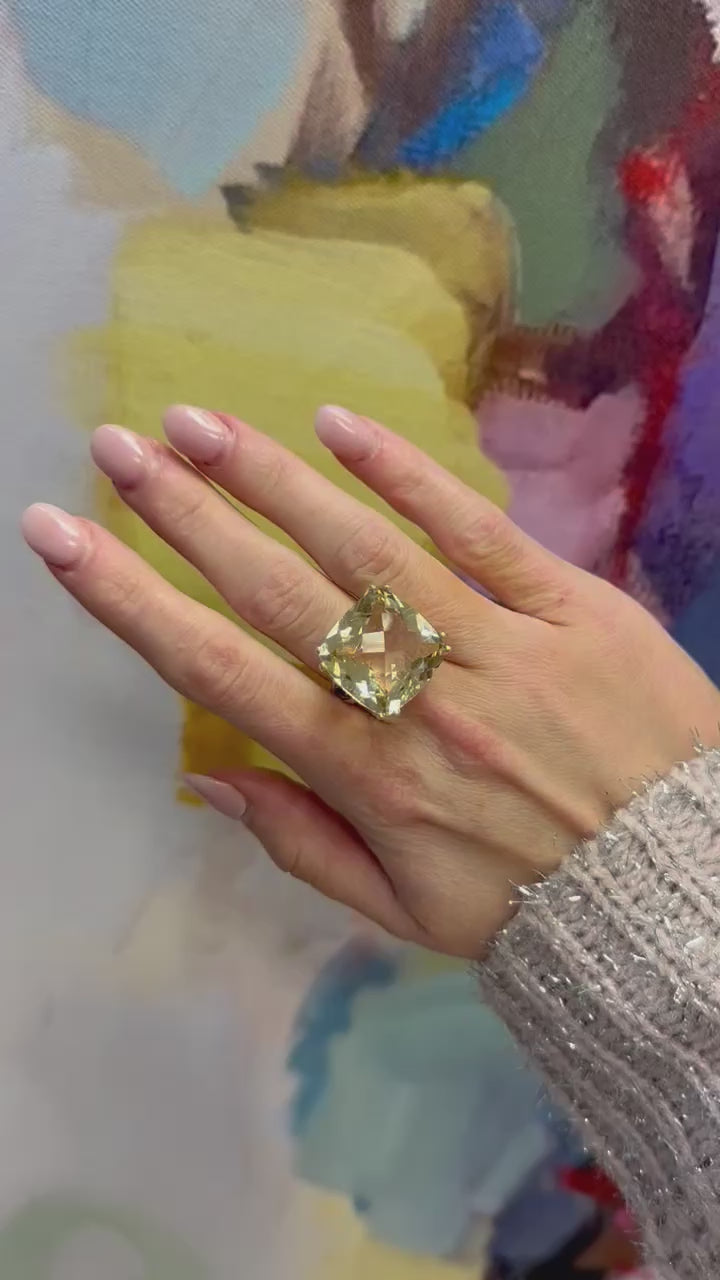14kt Ring w Champagne Quartz