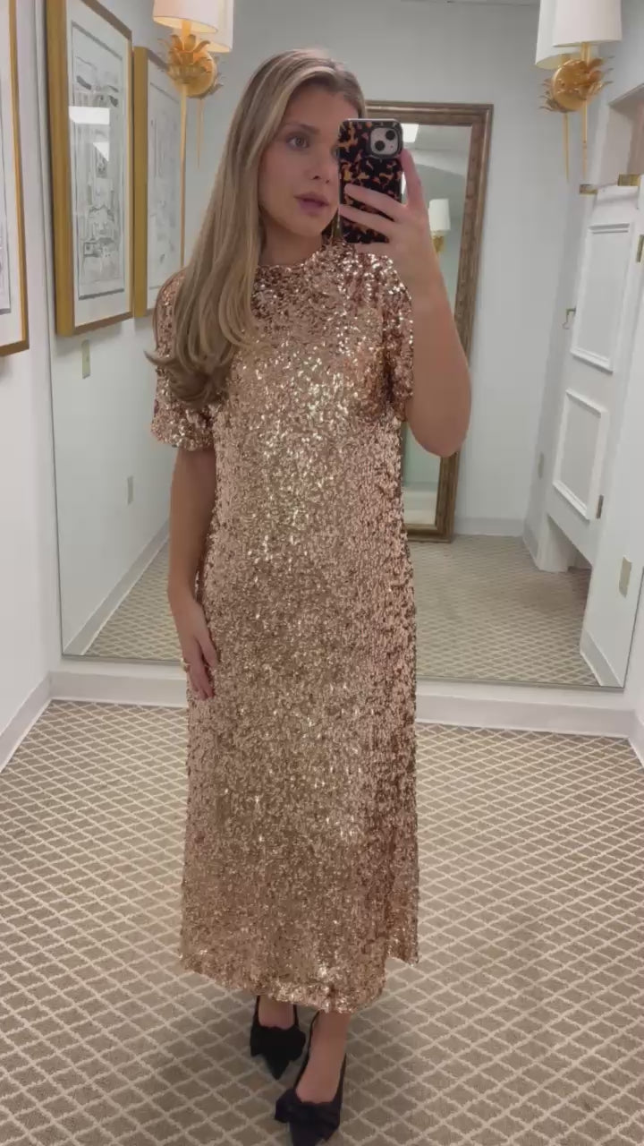 Gwenyth Dress | Gold Sequins