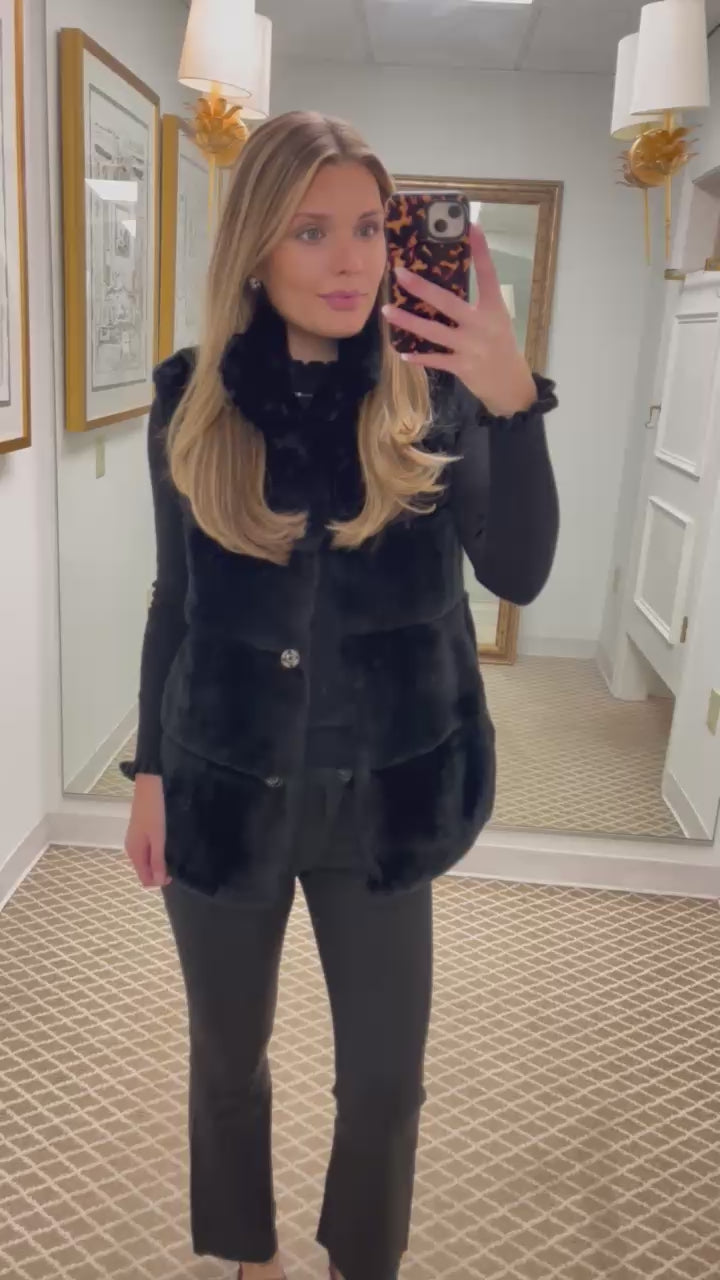 Genuine Rex Rabbit Vest | Black