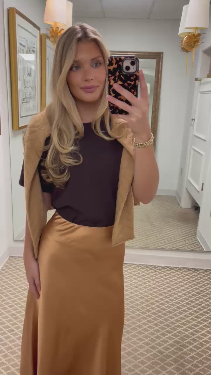 Edie Charmeuse Skirt | Champagne
