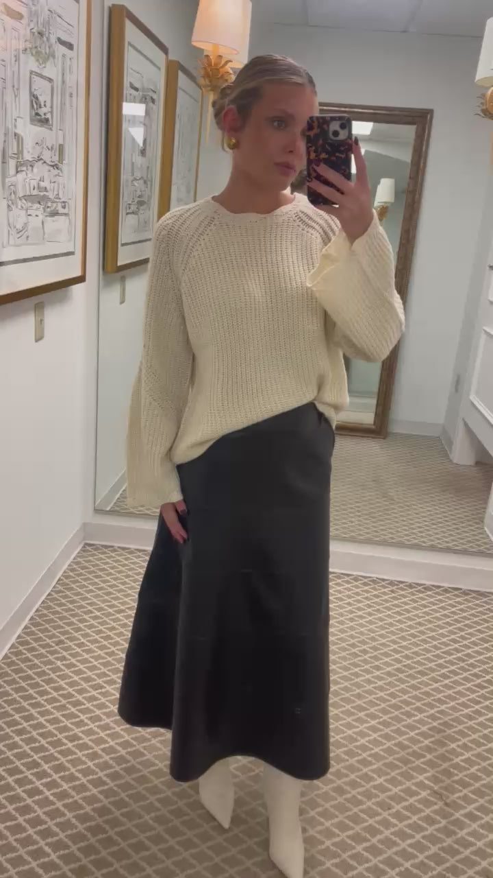 Faux Leather Maxi Skirt | Black