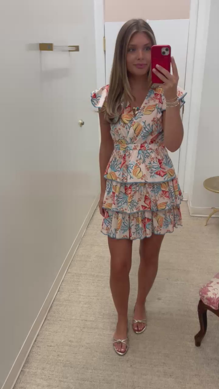 Cassie Dress | Coral Garden Blue