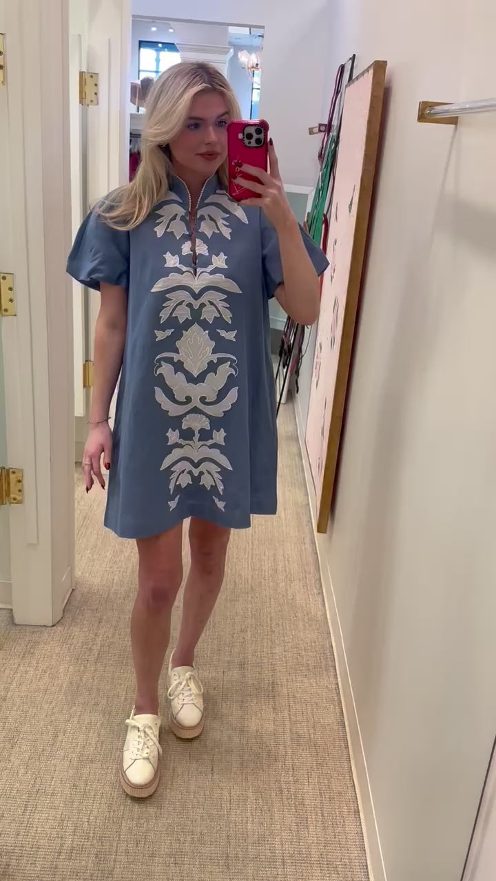 Elliana Mini Dress | Coastal Blue