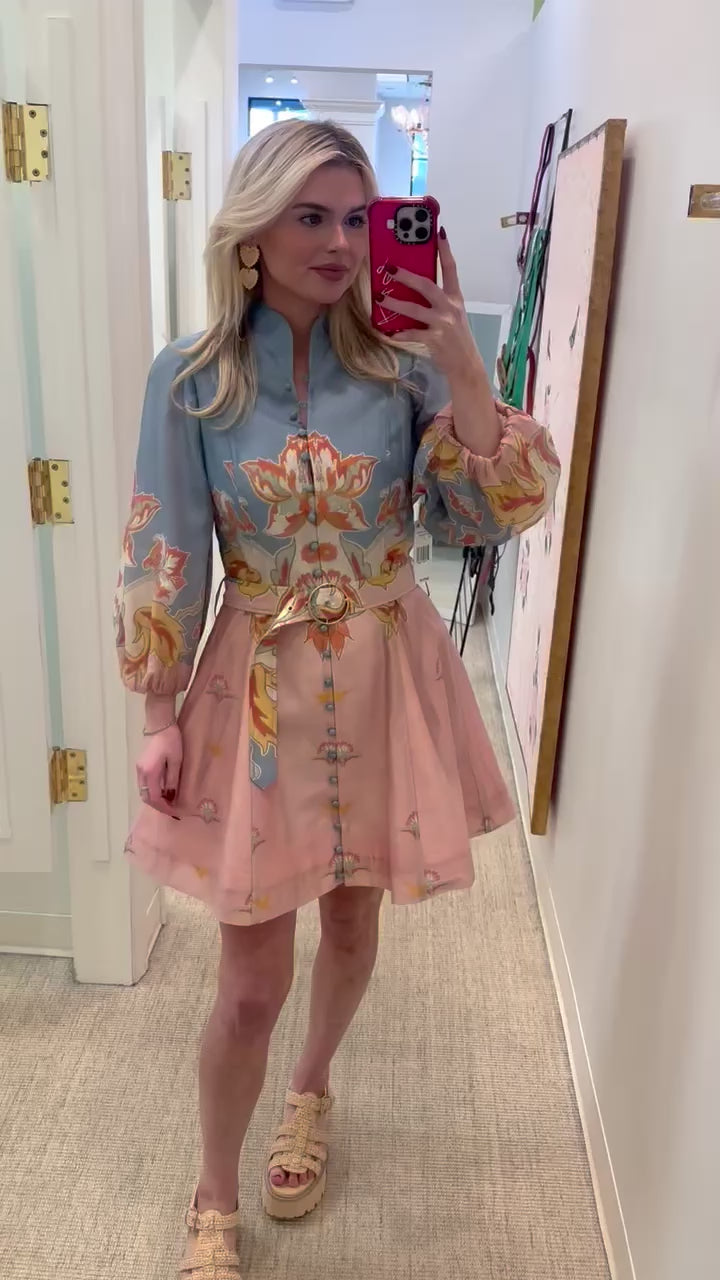 Valencia Mini Dress | Pink/Blue
