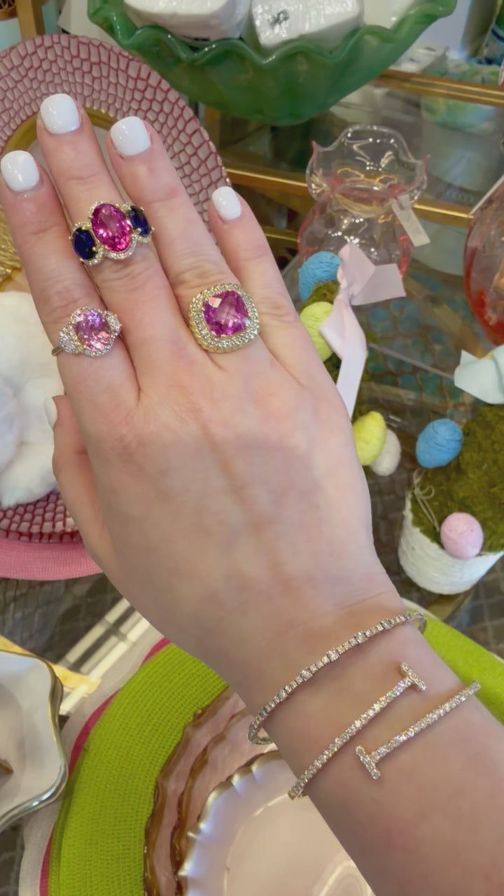 14kt Gold Ring with Pink Topaz & .36pts Diamonds RZ4601