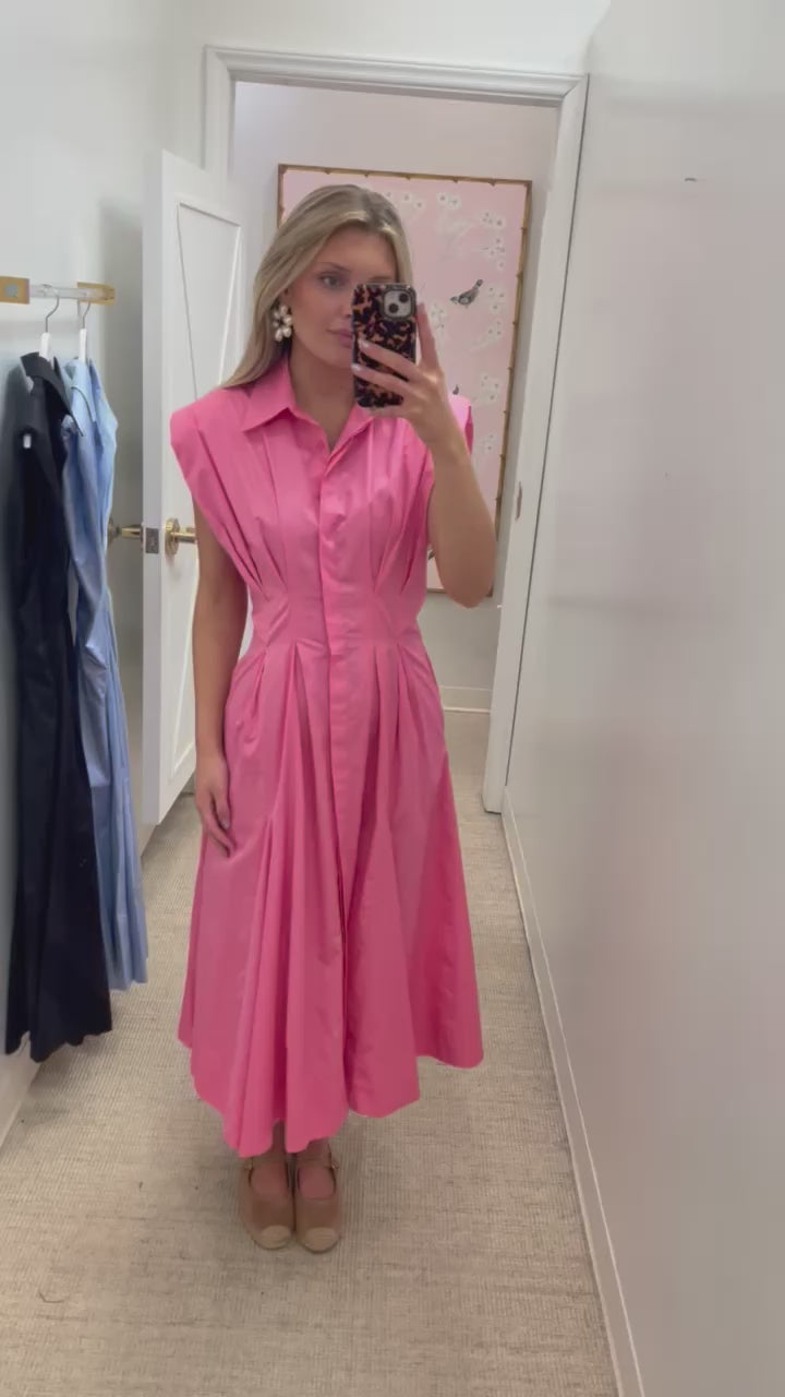 Cosmos A-Line Midi Dress | Pink