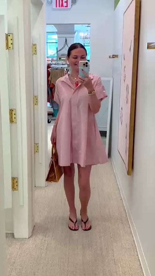 Margo Seersucker Dress | Red
