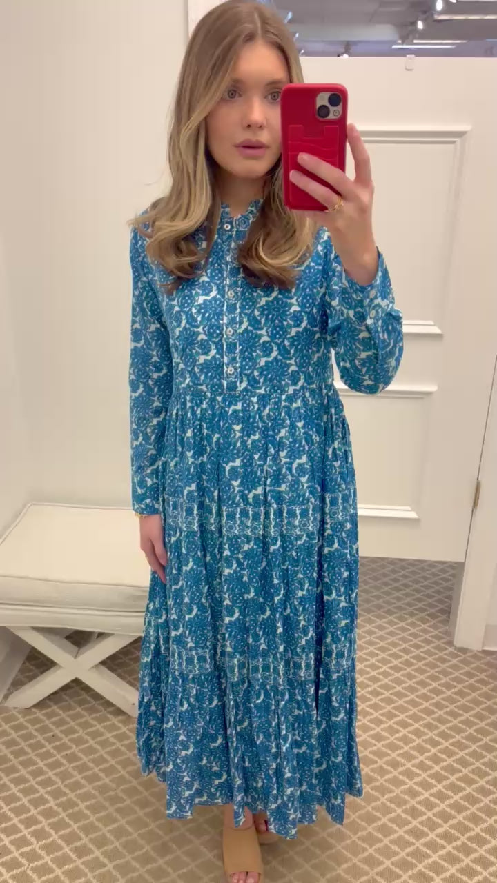 Diwali Maxi Dress | Panaji Blue