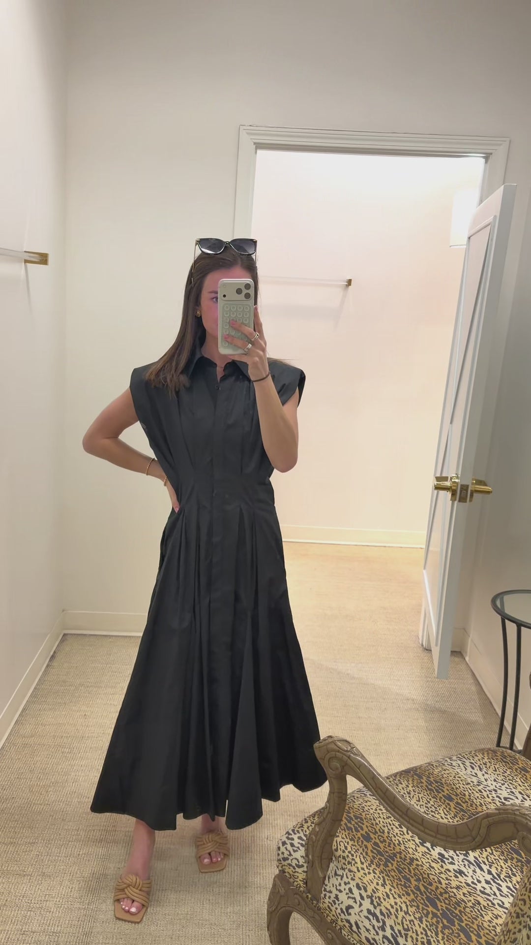 Cosmos A-Line Midi Dress | Black