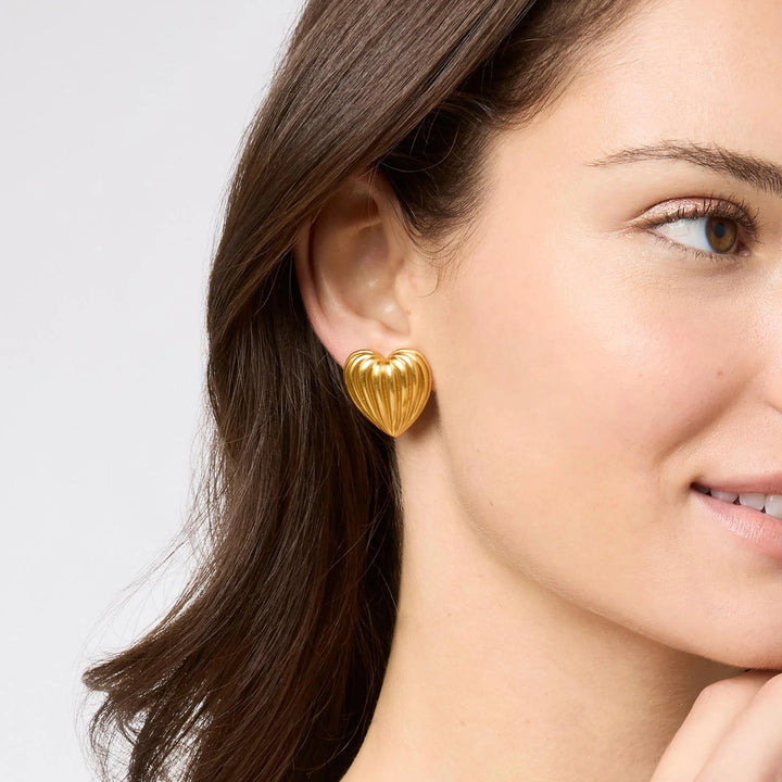 Puffy Heart Clip Earrings