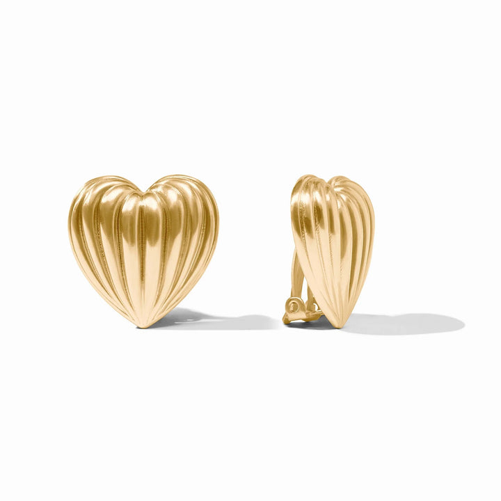 Puffy Heart Clip Earrings