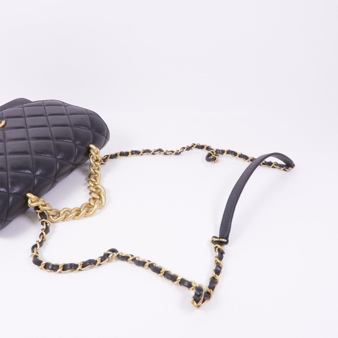 Chanel Black Cowhide Leather Shoulder Bag