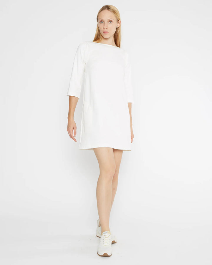 Ponte Knit A-Line Dress | Off White