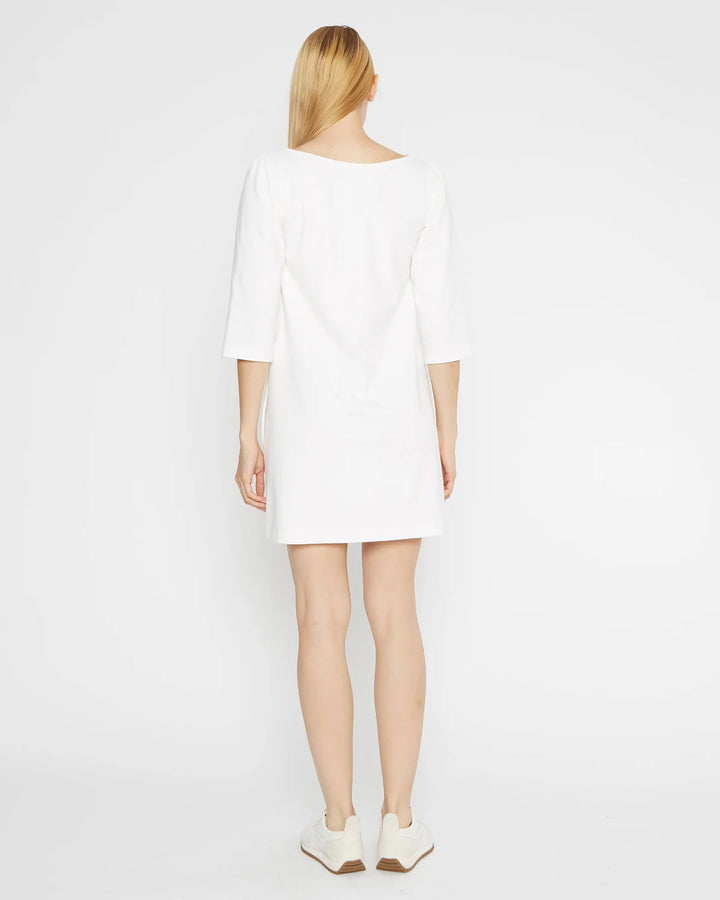 Ponte Knit A-Line Dress | Off White