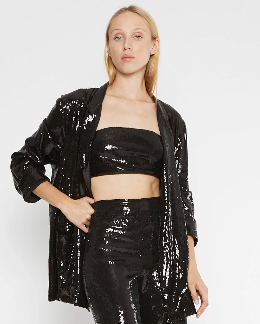 Sequin Oversize Blazer | Black