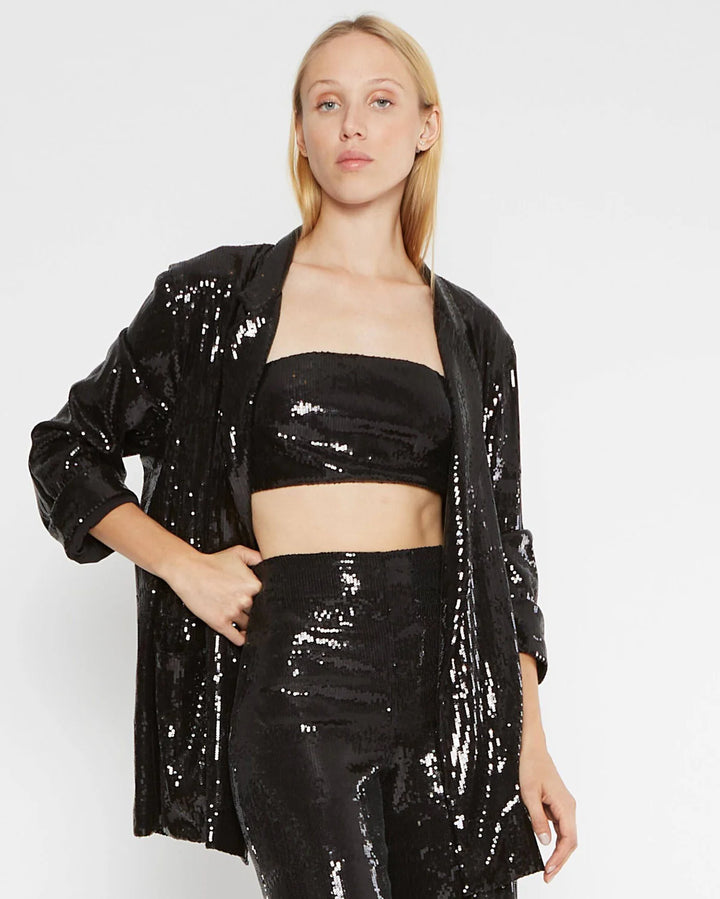 Sequin Oversize Blazer | Black