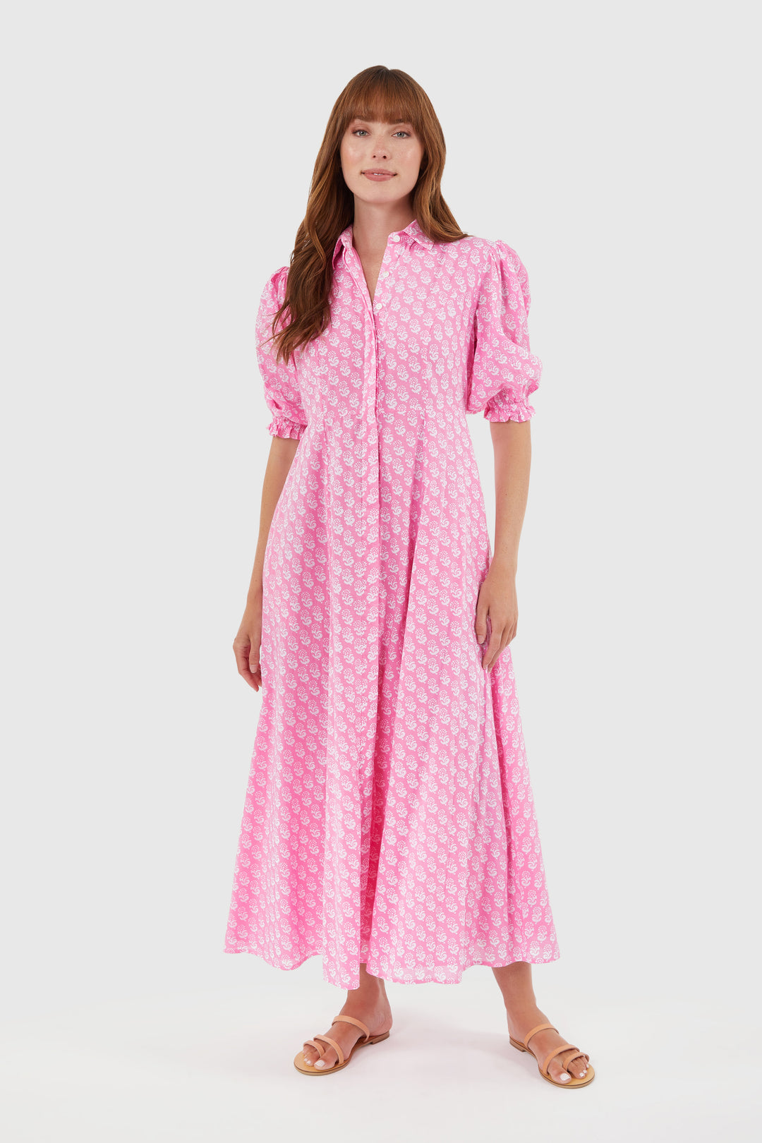 Rosie Dress | Pink Marigolds