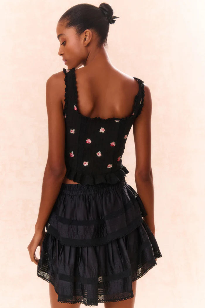 Ruffle Mini Skirt | Black