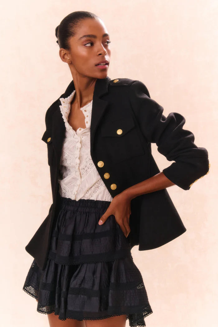 Ruffle Mini Skirt | Black