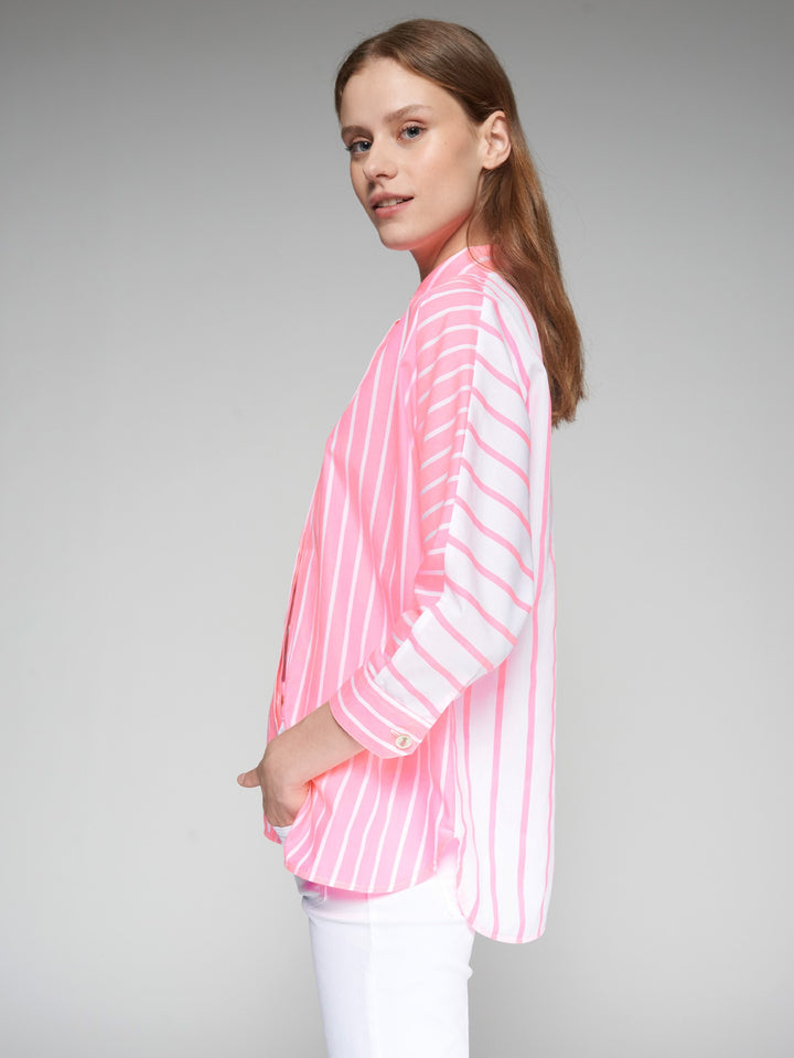 Louisa Shirt | Pink & White Stripe
