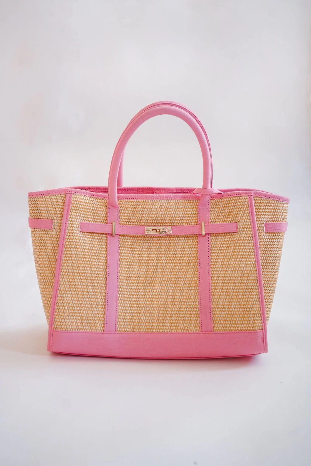 Spencer Raffia Tote Bag | Pink