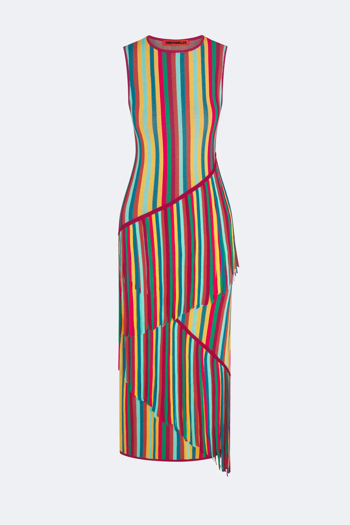 Spiral Knit Dress | Vibrant Stripe