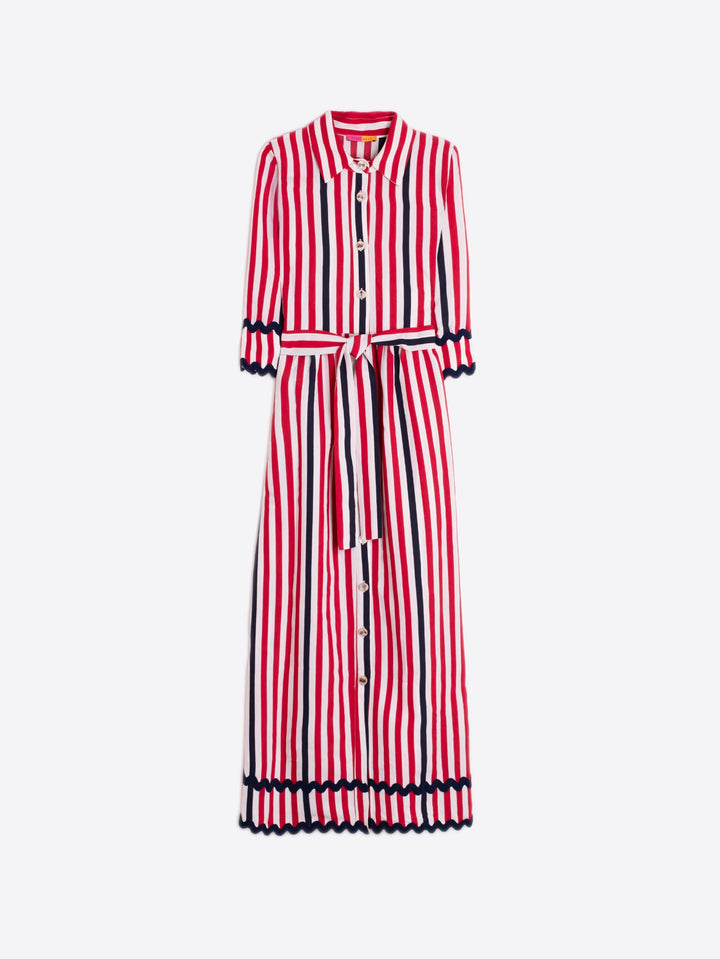 Belted Maxi Dress | Red, White, & Blue Stripe