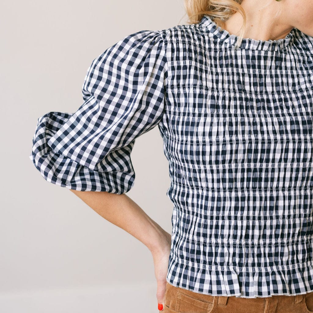Hali Top | Navy Gingham