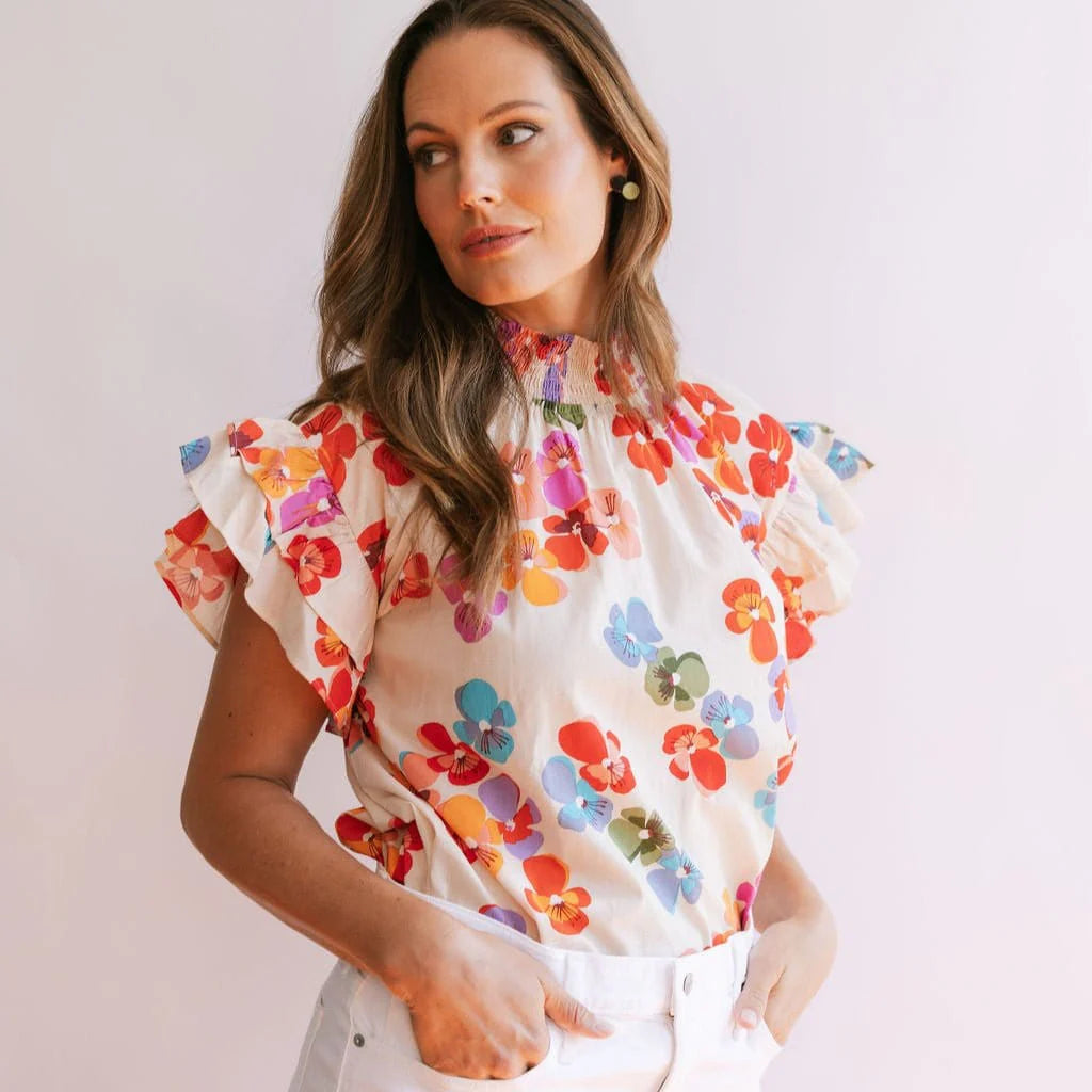 Rainbow Flutter Top